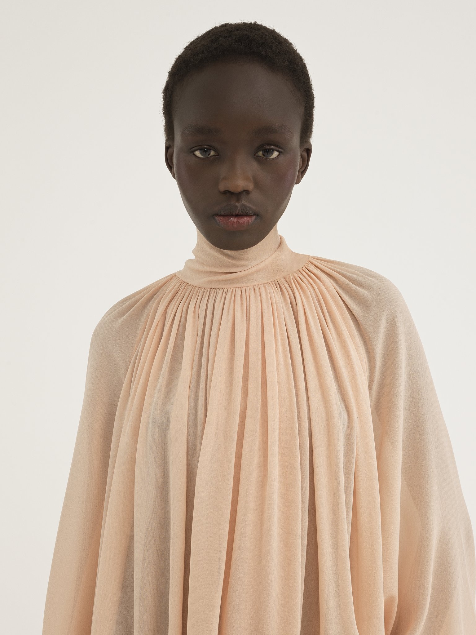 FLUID TUNIC DRESS IN SILK GEORGETTE - 7