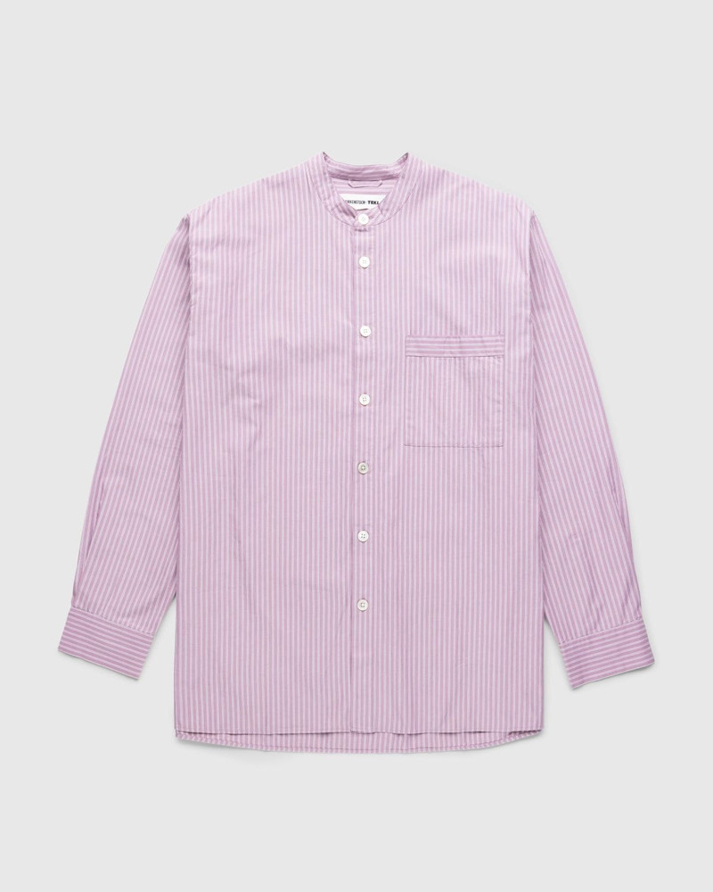 Birkenstock x Tekla – Poplin Pyjama Shirt Mauve Stripes 1