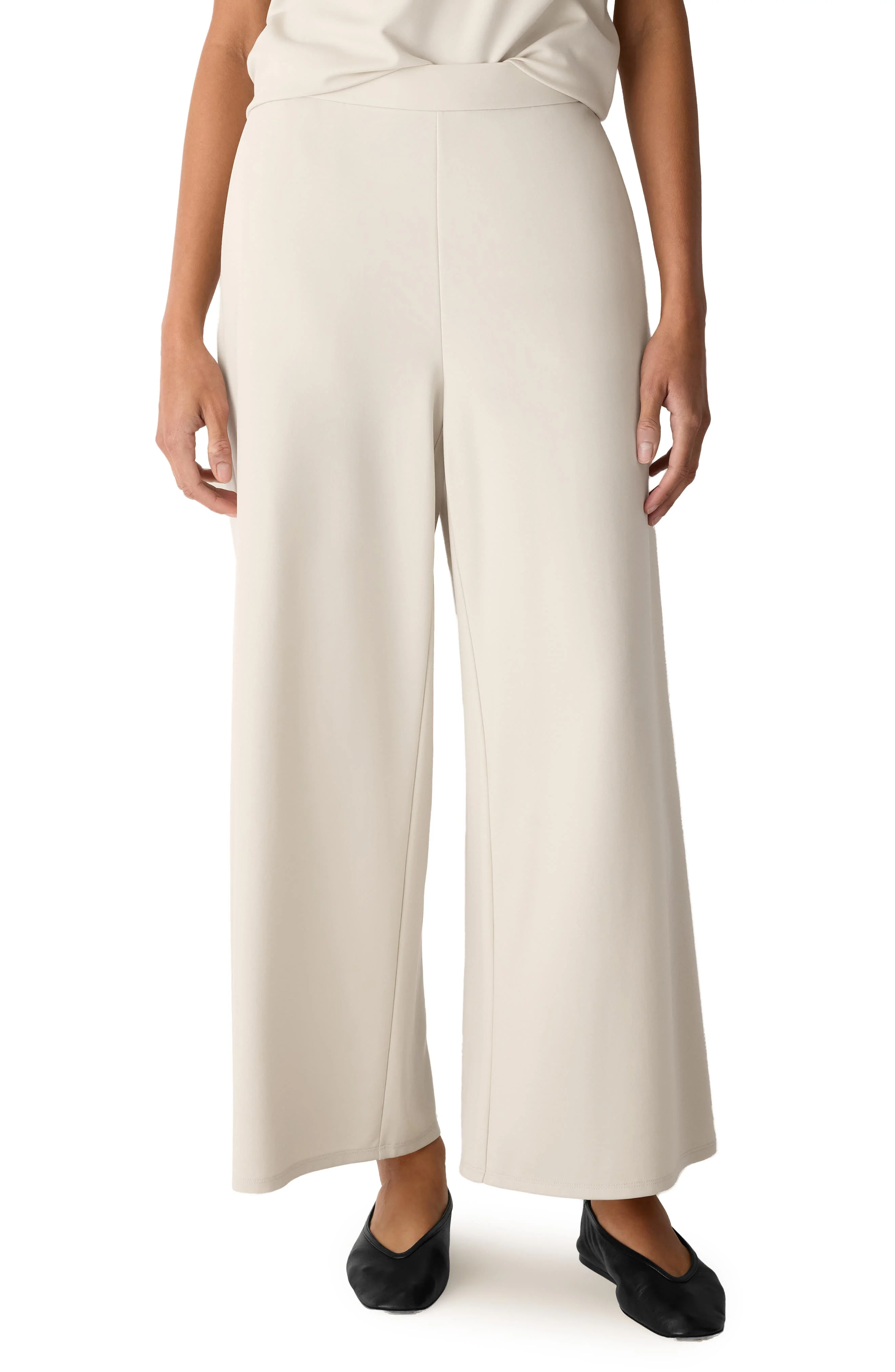 Eileen Fisher Ponte Wide Leg Pants in Papyrus at Nordstrom - 1