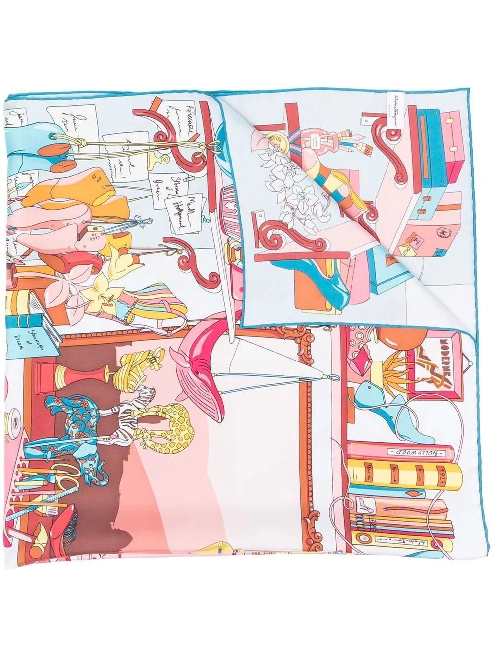 Studio print silk foulard - 1