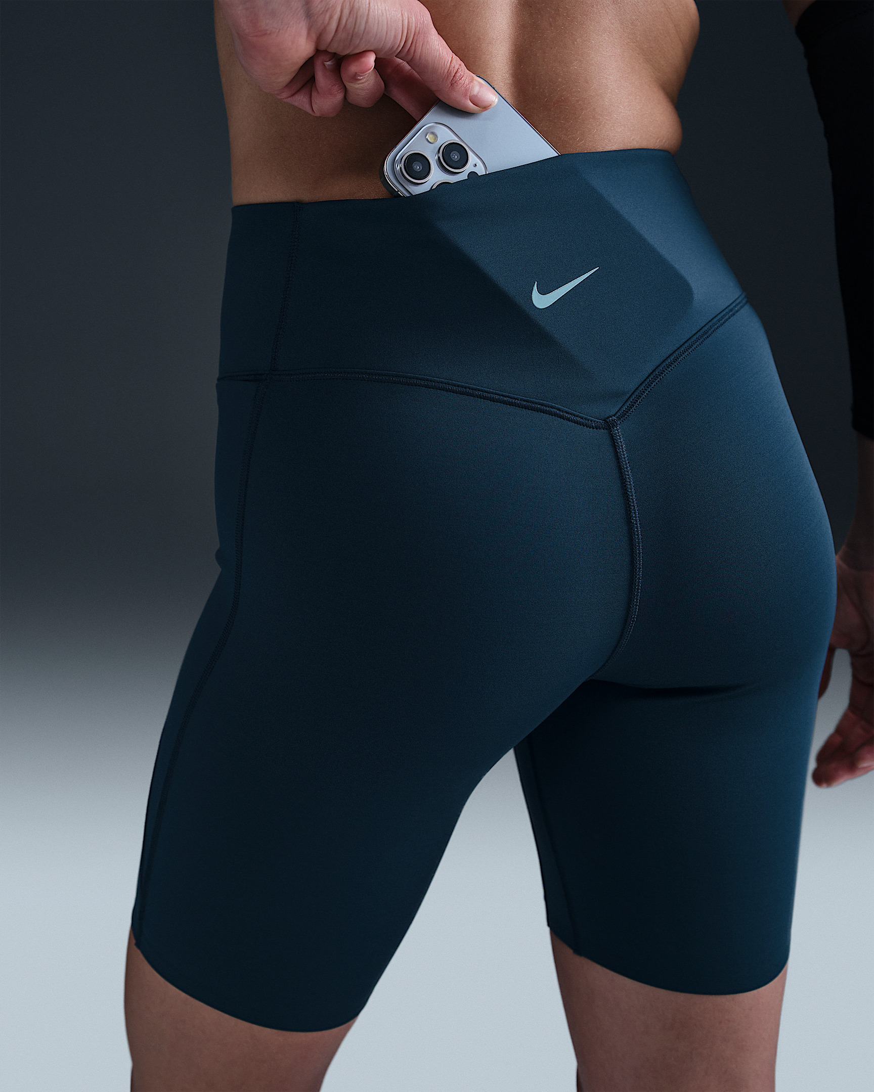 Nike Universa Women's Medium-Support High-Waisted 8" Biker Shorts with Pockets - 6
