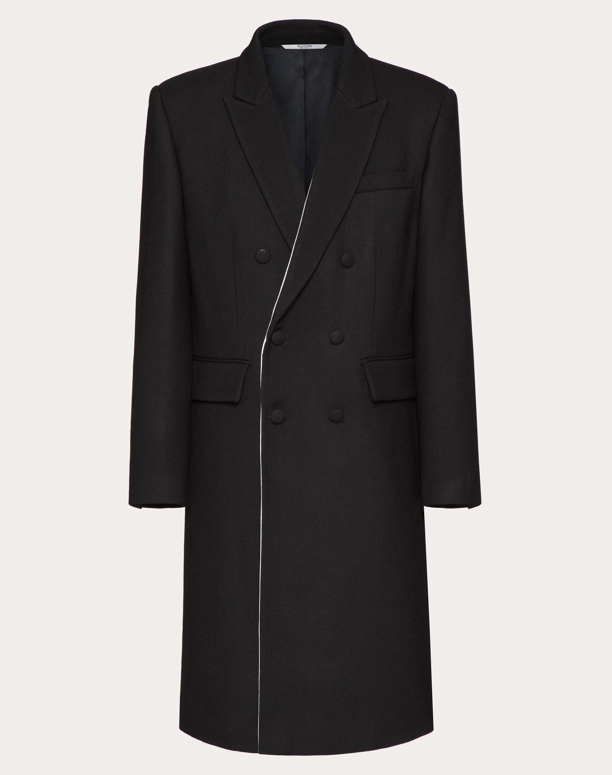 DOUBLE-BREASTED WOOL COAT - 1