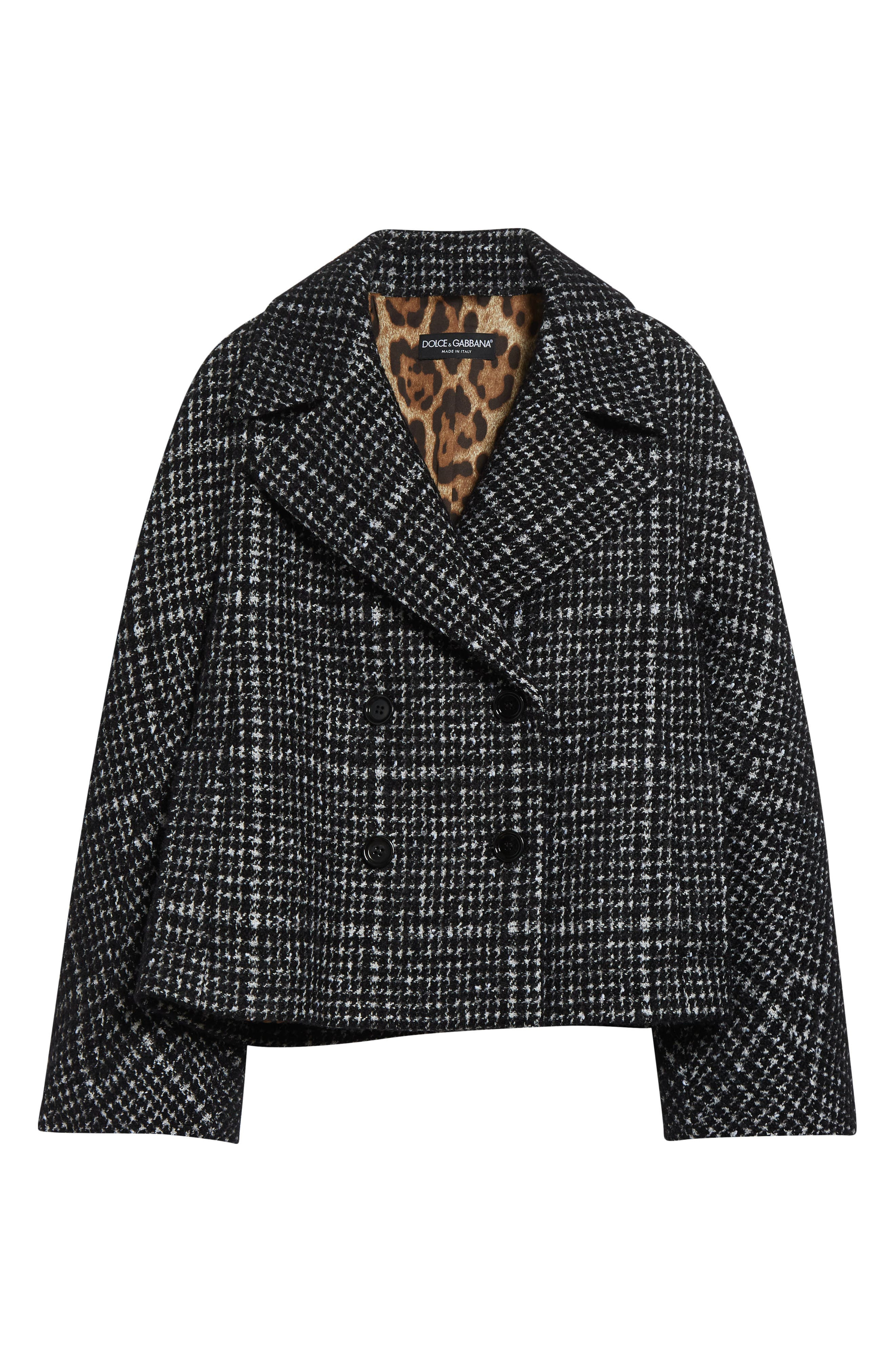 Dolce&Gabbana Double Breasted Plaid Crop Jacket in Quadri-Check-Tartan at Nordstrom - 1