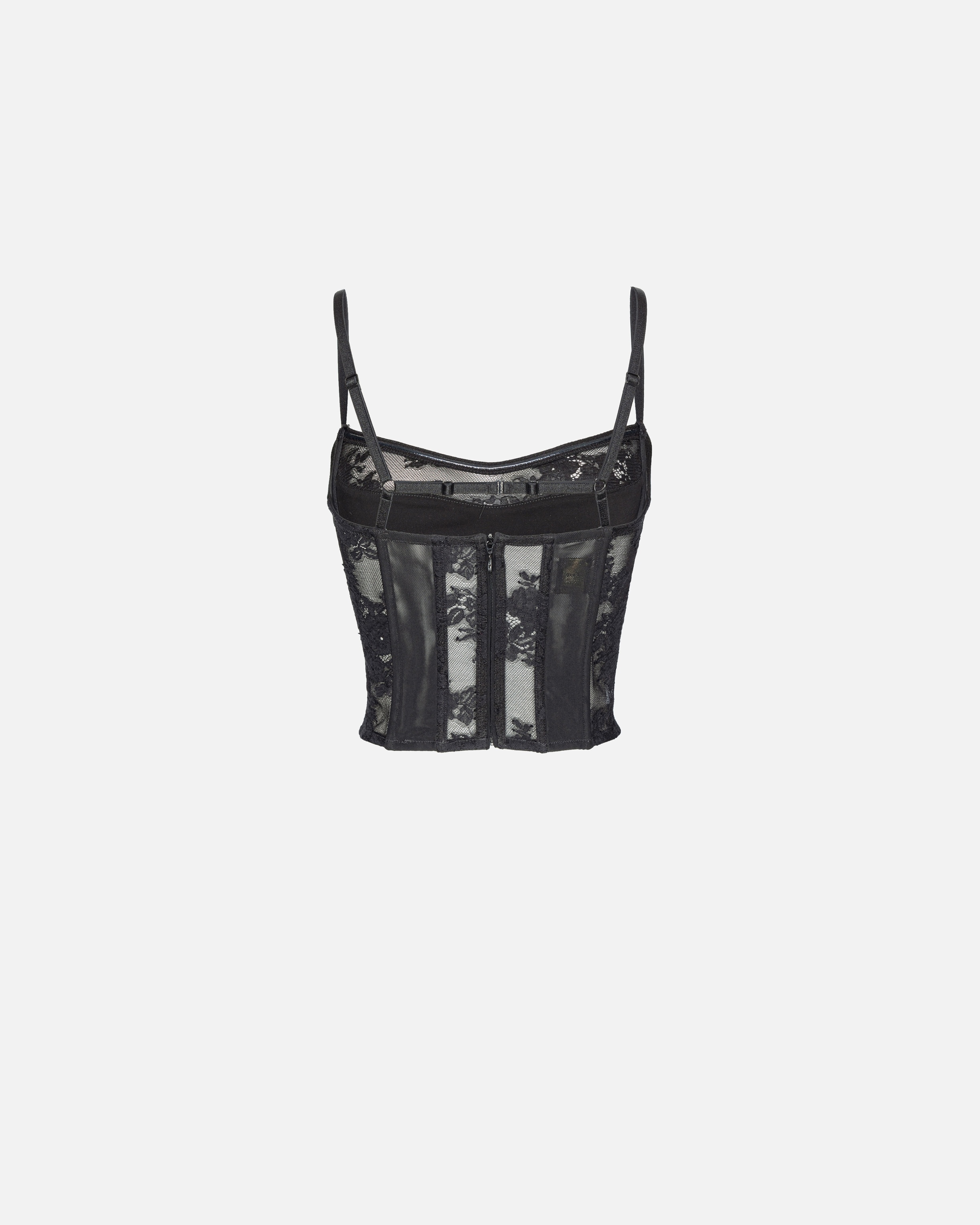 LACE BUSTIER WITH THIN SHOULDER STRAPS - 2