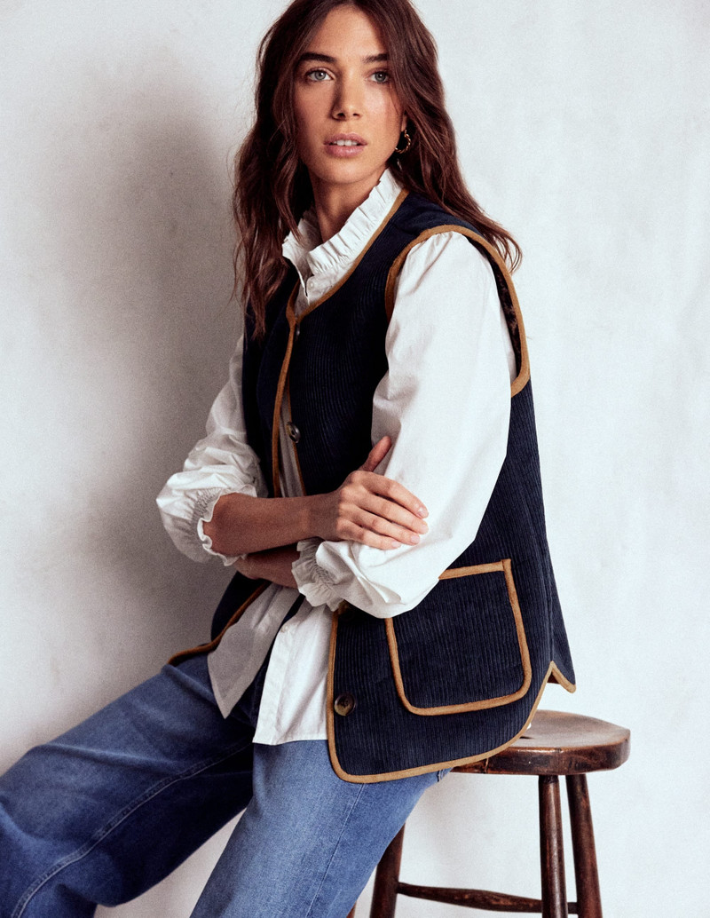 Clerkenwell Reversible Gilet-Navy, Leopard 5