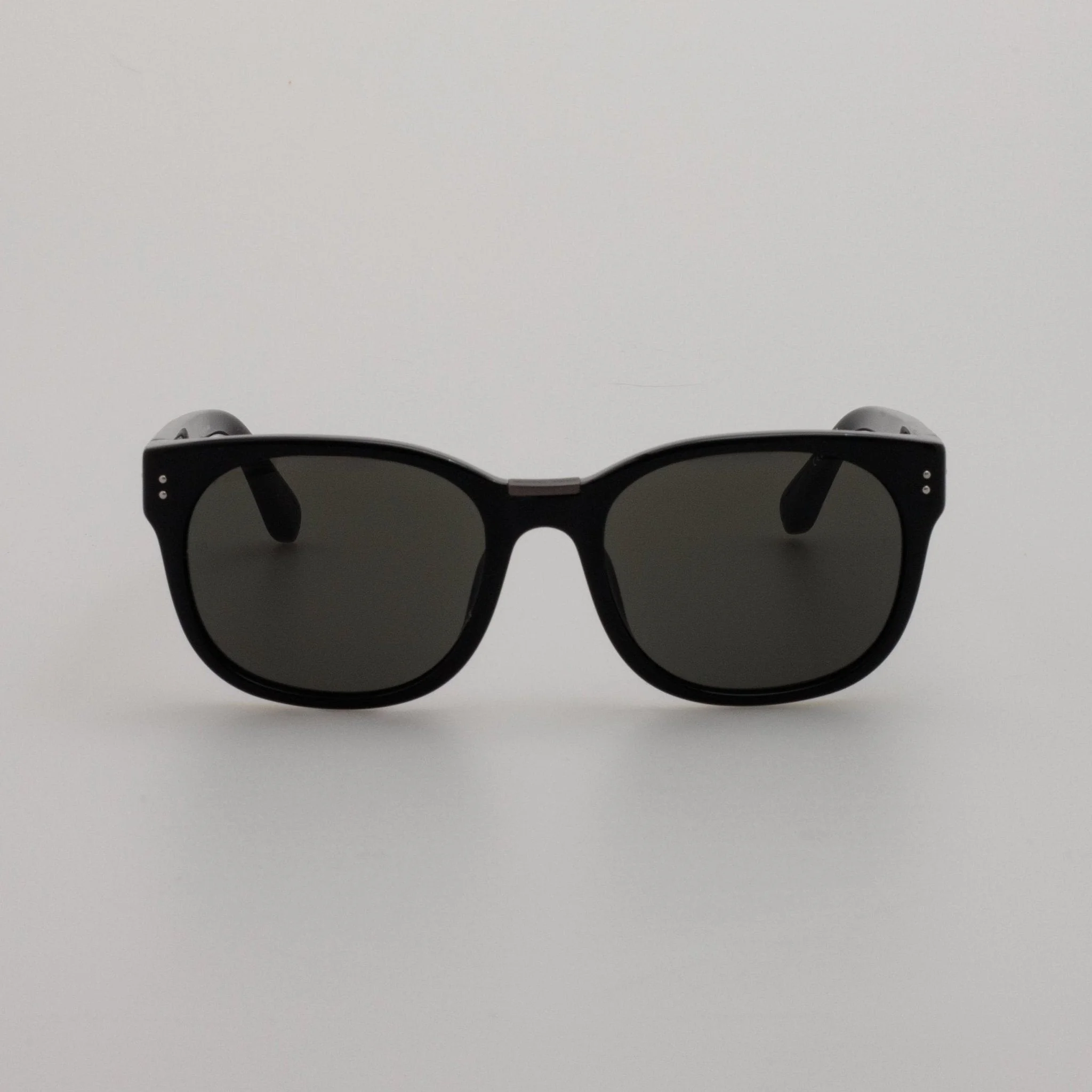 CEDRIC RECTANGULAR SUNGLASSES IN BLACK AND NICKEL - 1