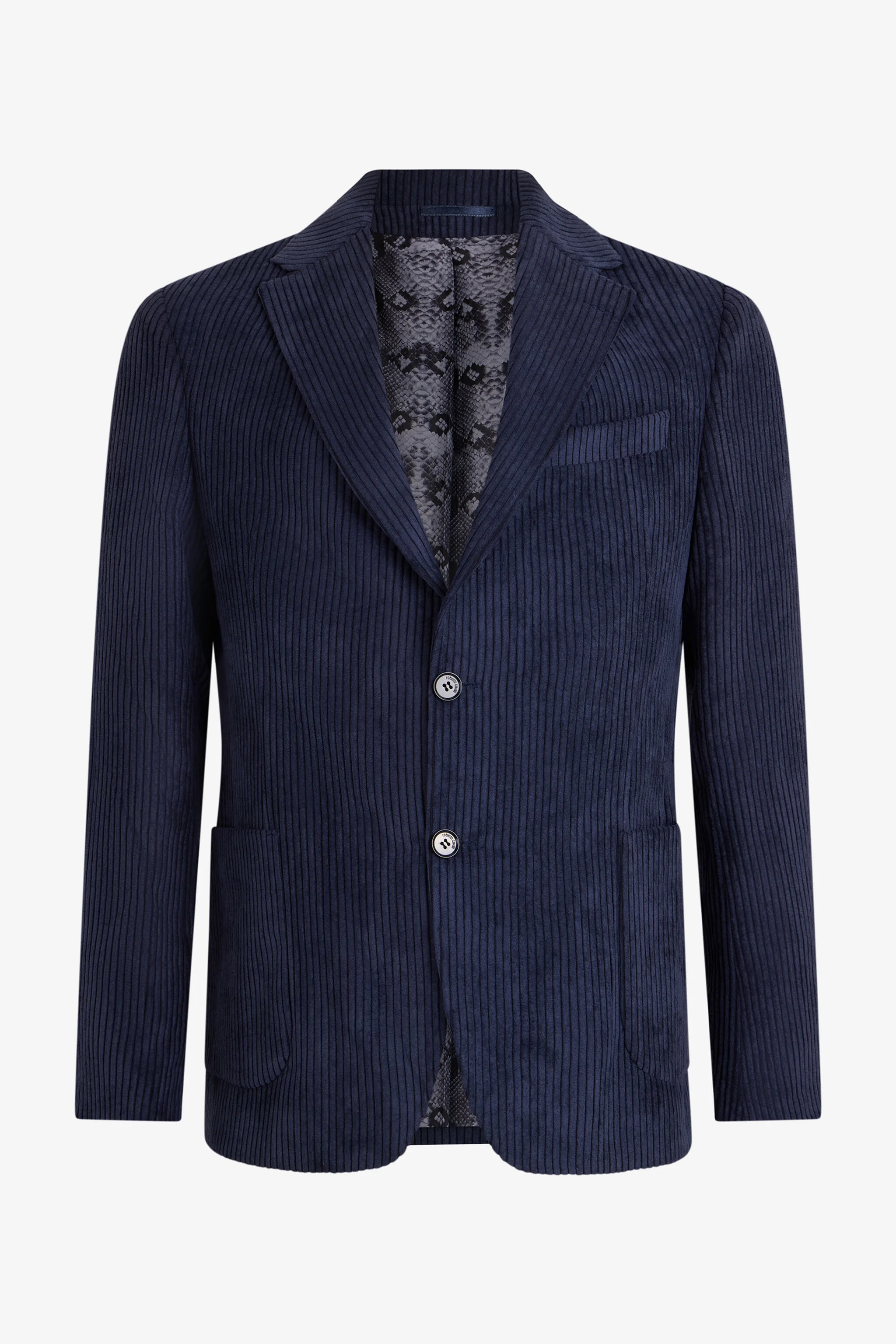 Navy Blue Ribbed Jacket - 1