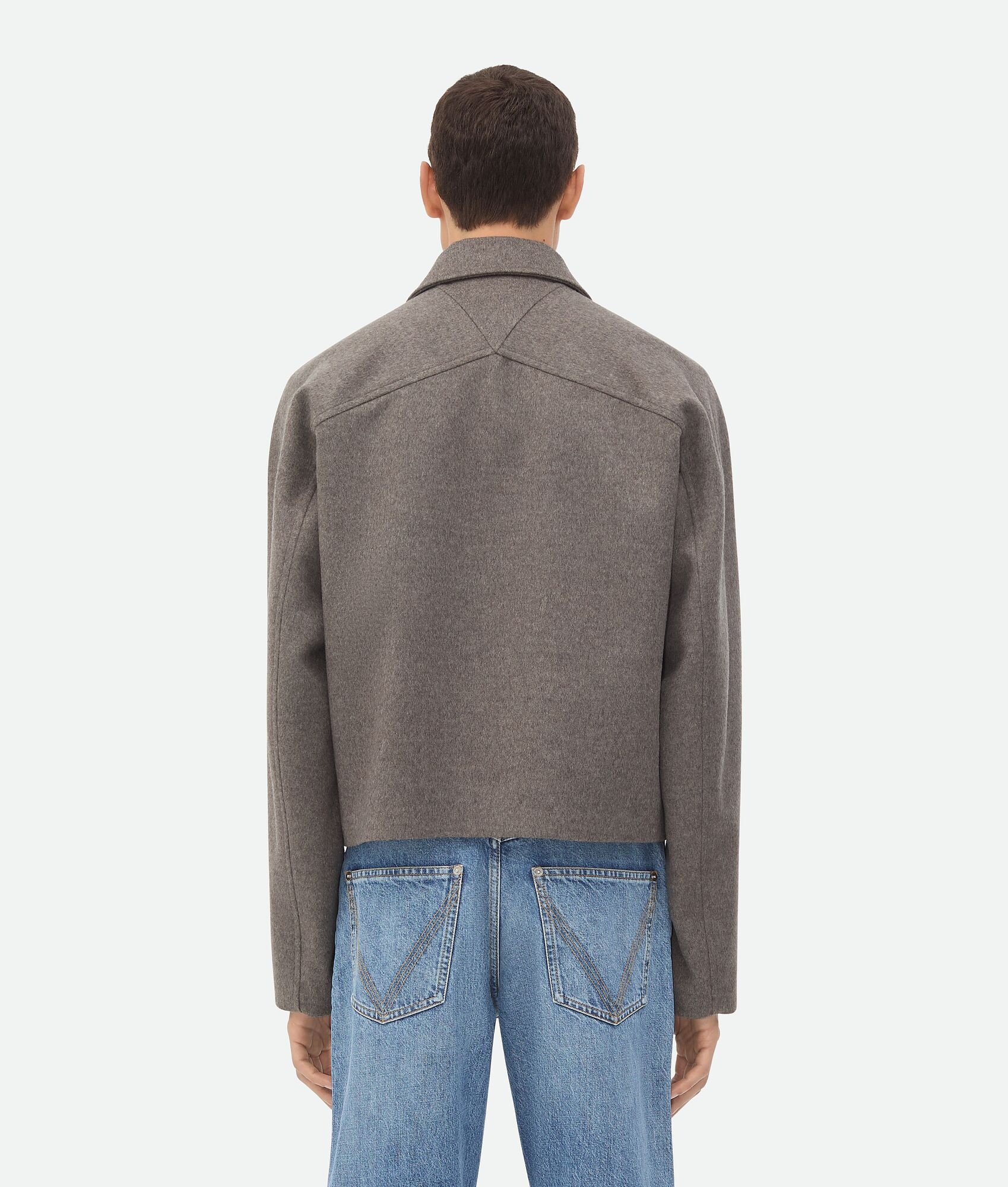 Double Wool Cashmere Kimono Blouson - 3