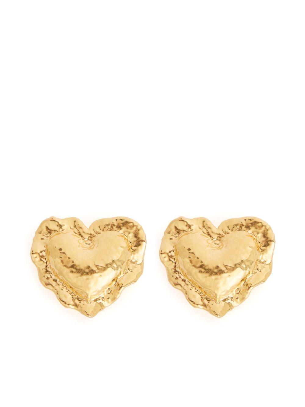 heart brass earrings - 1