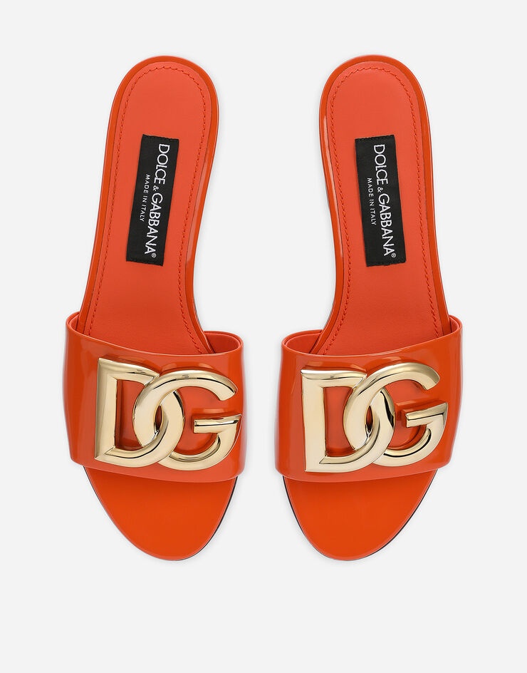 Polished calfskin sliders with DG logo - 4