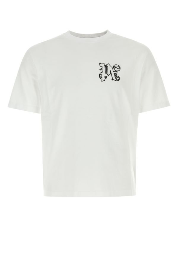 Palm Angels Man White Cotton T-Shirt - 1