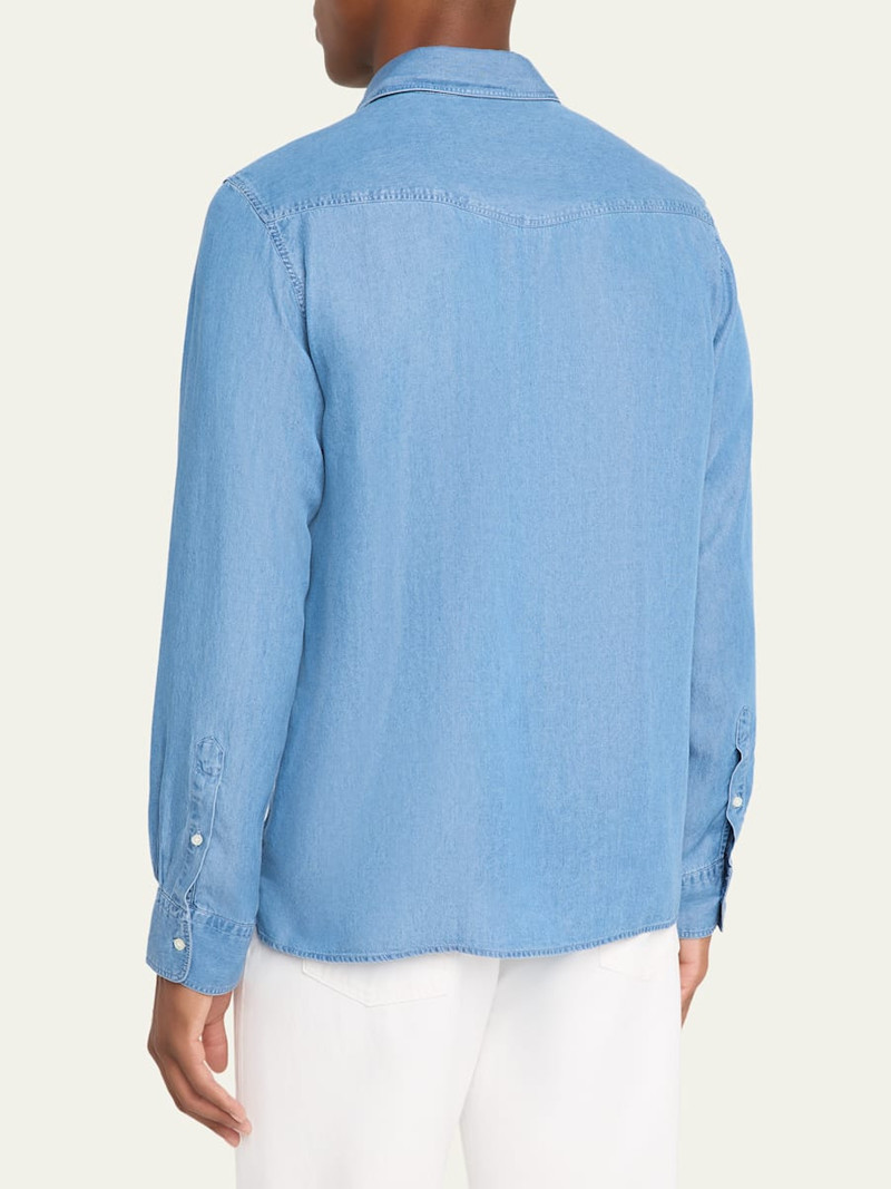 OFFICINE GÉNÉRALE Men's Alex Lyocell Pocket Button-Down Shirt outlook