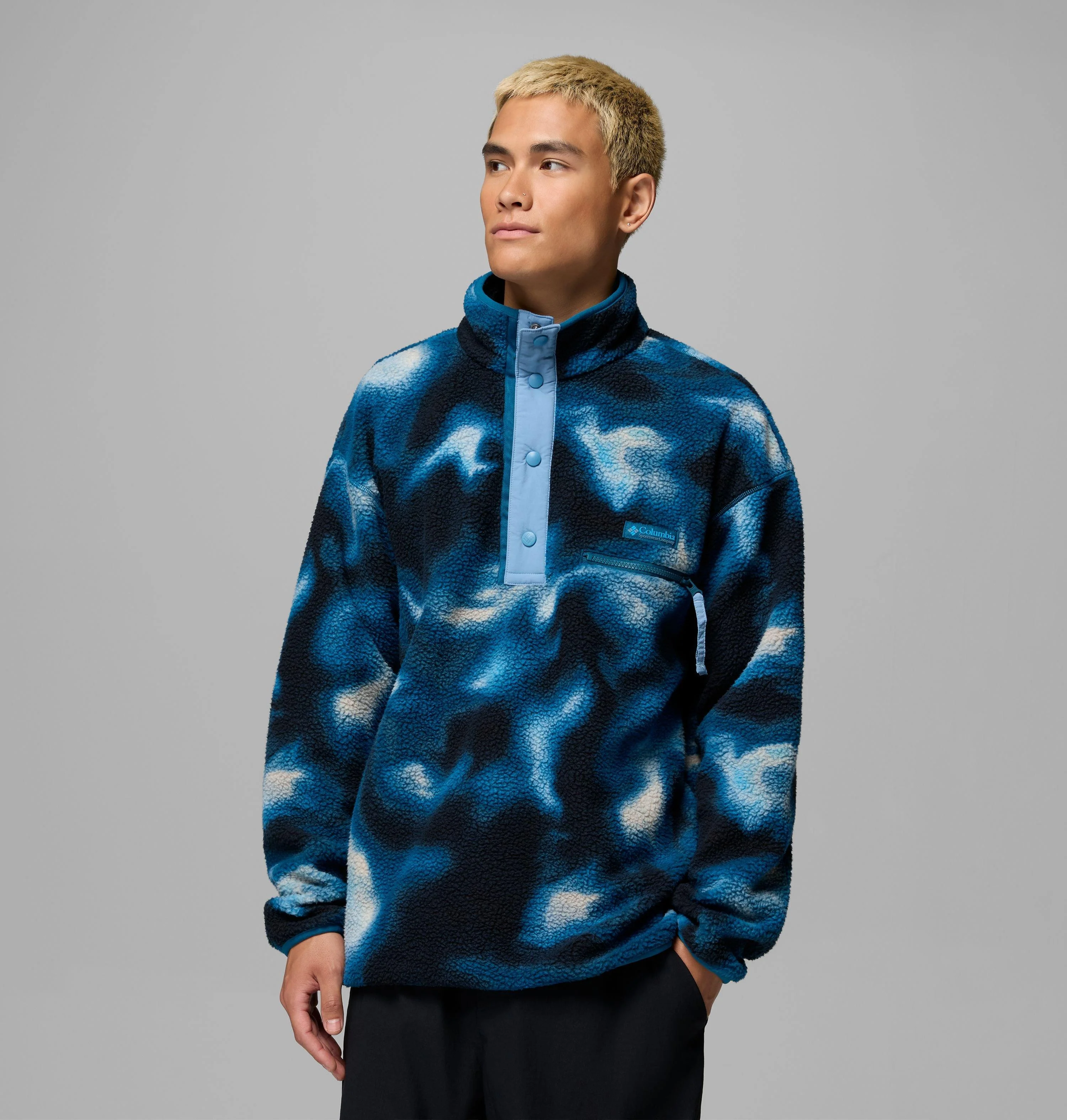 Men's Helvetia II Printed Half Snap Printed Fleece Pullover - 1