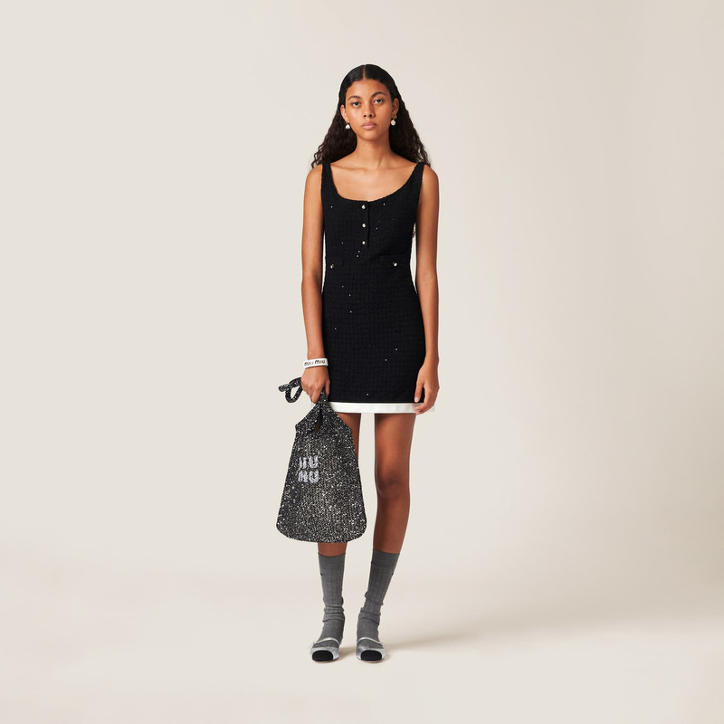 Mesh tote bag with sequins 1