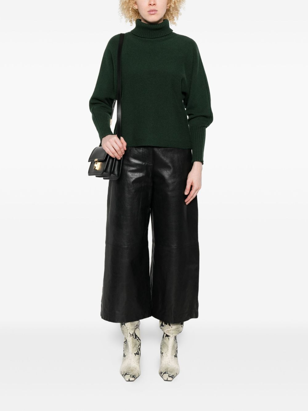 leather panelled trousers - 2