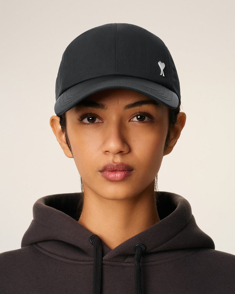 AMI Paris BLACK NYLON AMI DE COEUR STUD CAP outlook