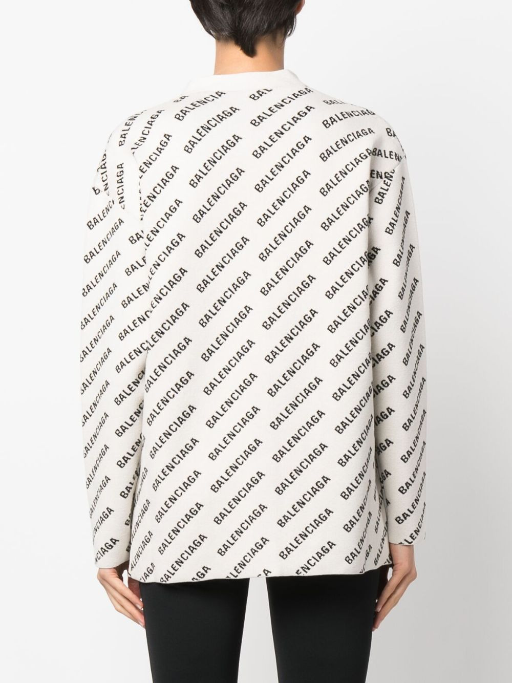 logo-print cardigan - 4