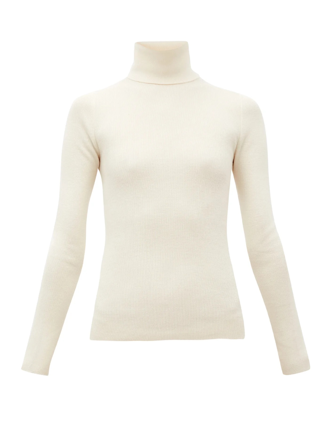 Logo-appliqué wool-blend roll-neck sweater - 1