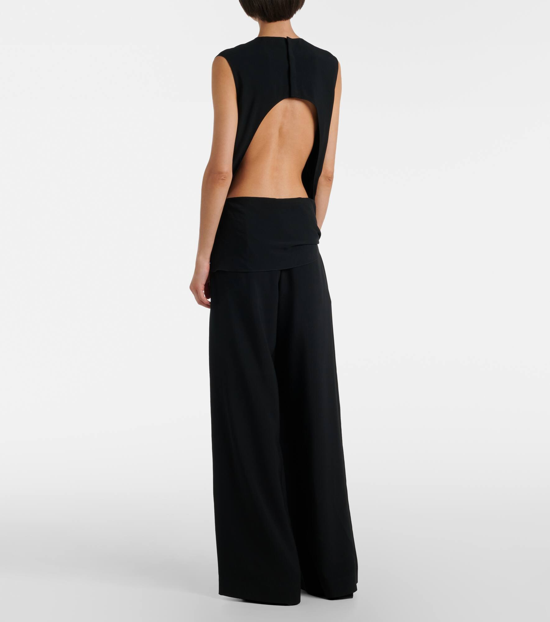 Tie gathered jersey jumpsuit - 3