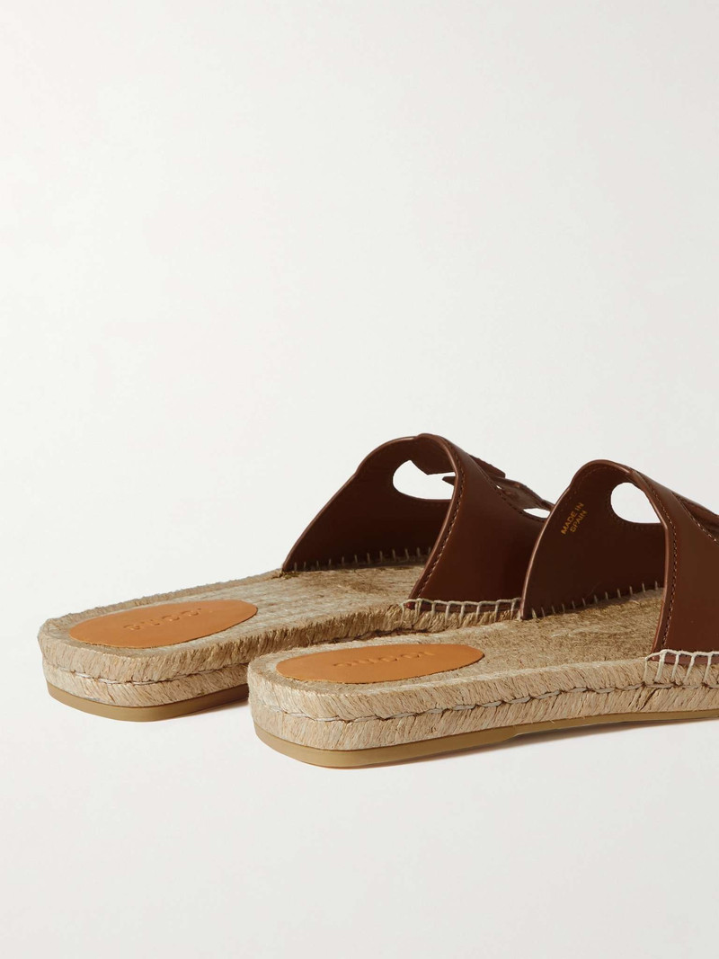 Logo-Cutout Leather Sandals 4