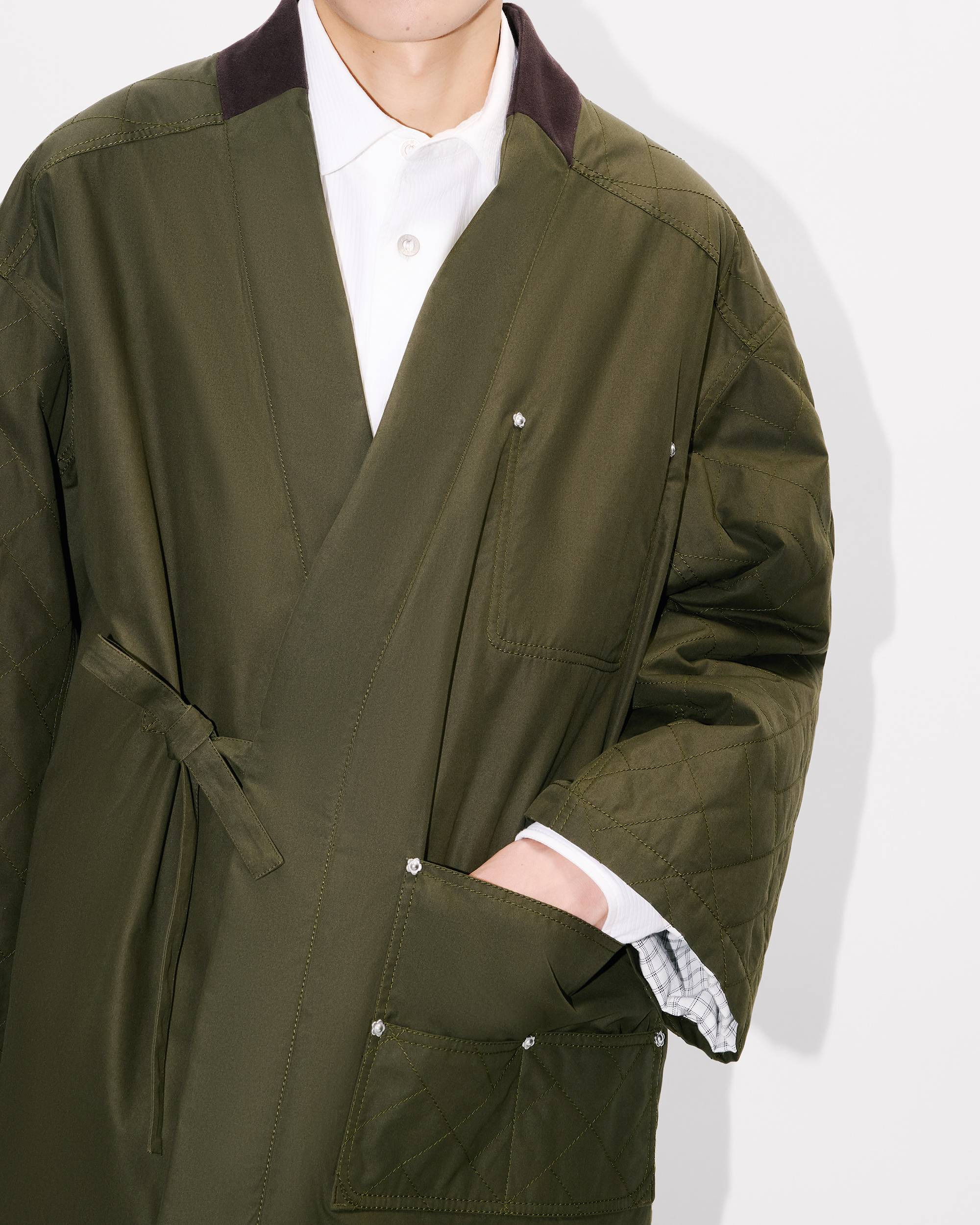 'KENZO Weave' kimono coat in cotton - 8
