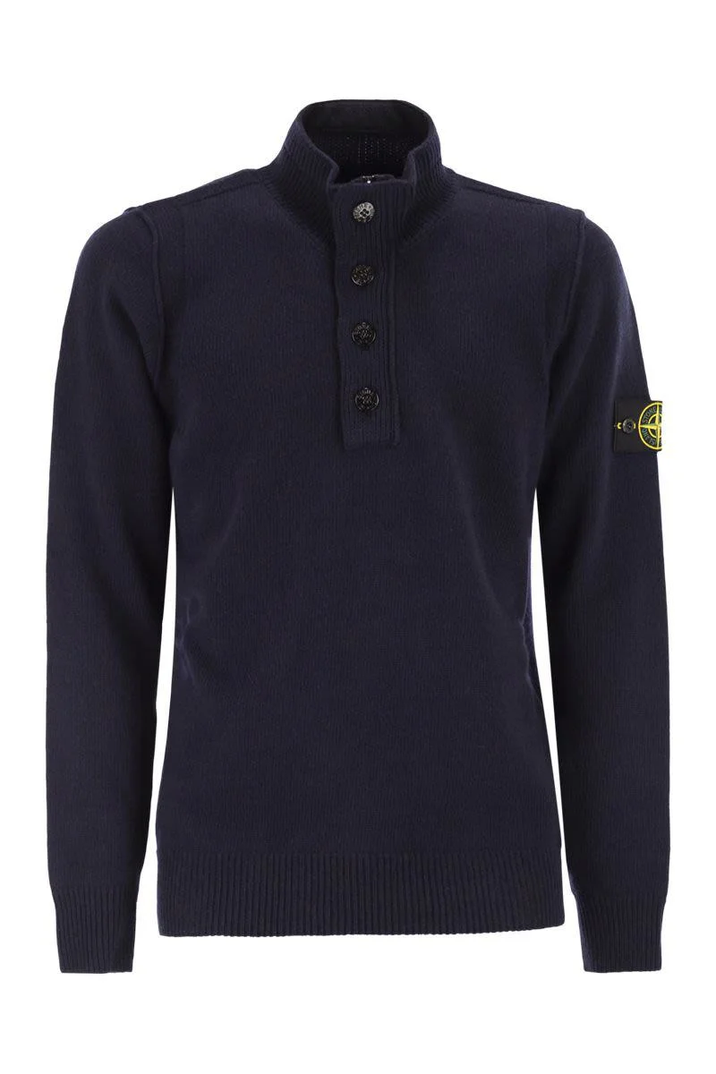 Stone Island Jumper With Short Zip And Felt Details - 1