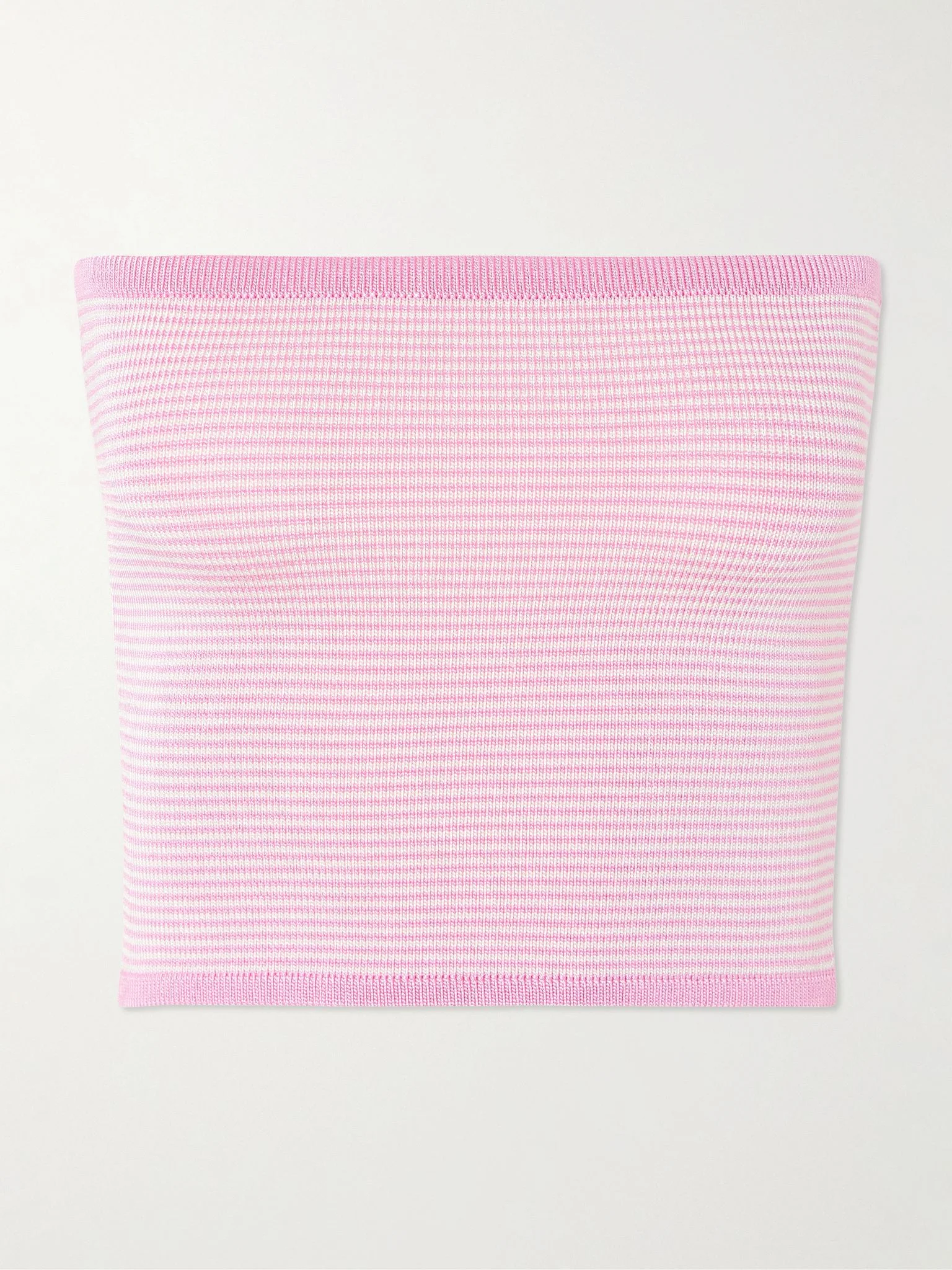 Strapless striped knitted top Pink - 1