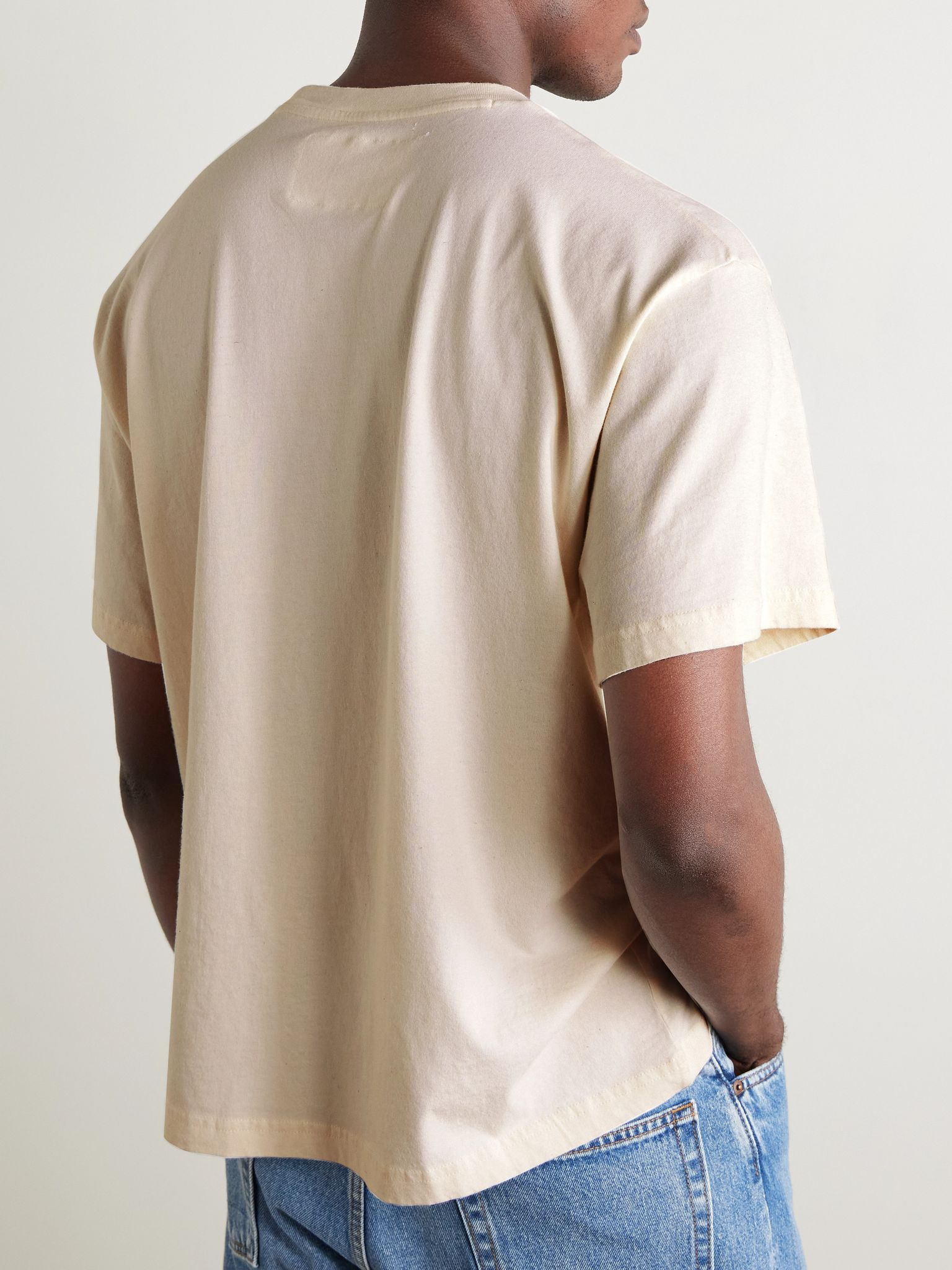 Grateful Logo-Print Organic Cotton-Jersey T-Shirt Ecru - 4