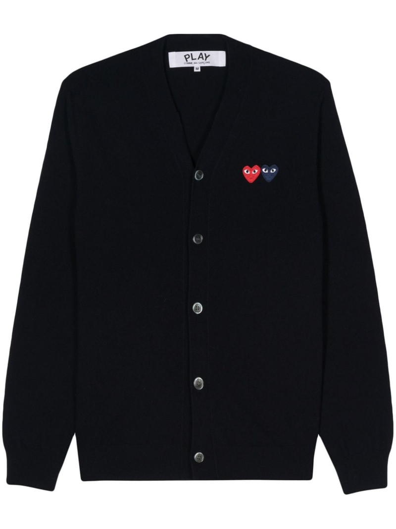 heart-patch wool cardigan 1