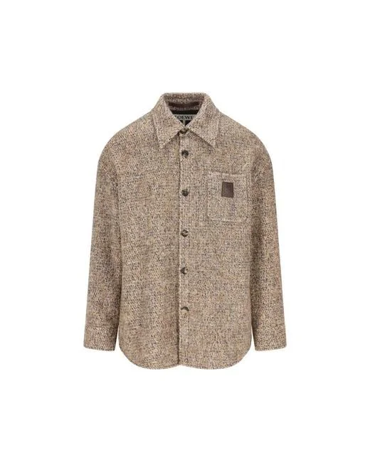Loewe Overshirt Jacket In Wool And Llama Blend - 1