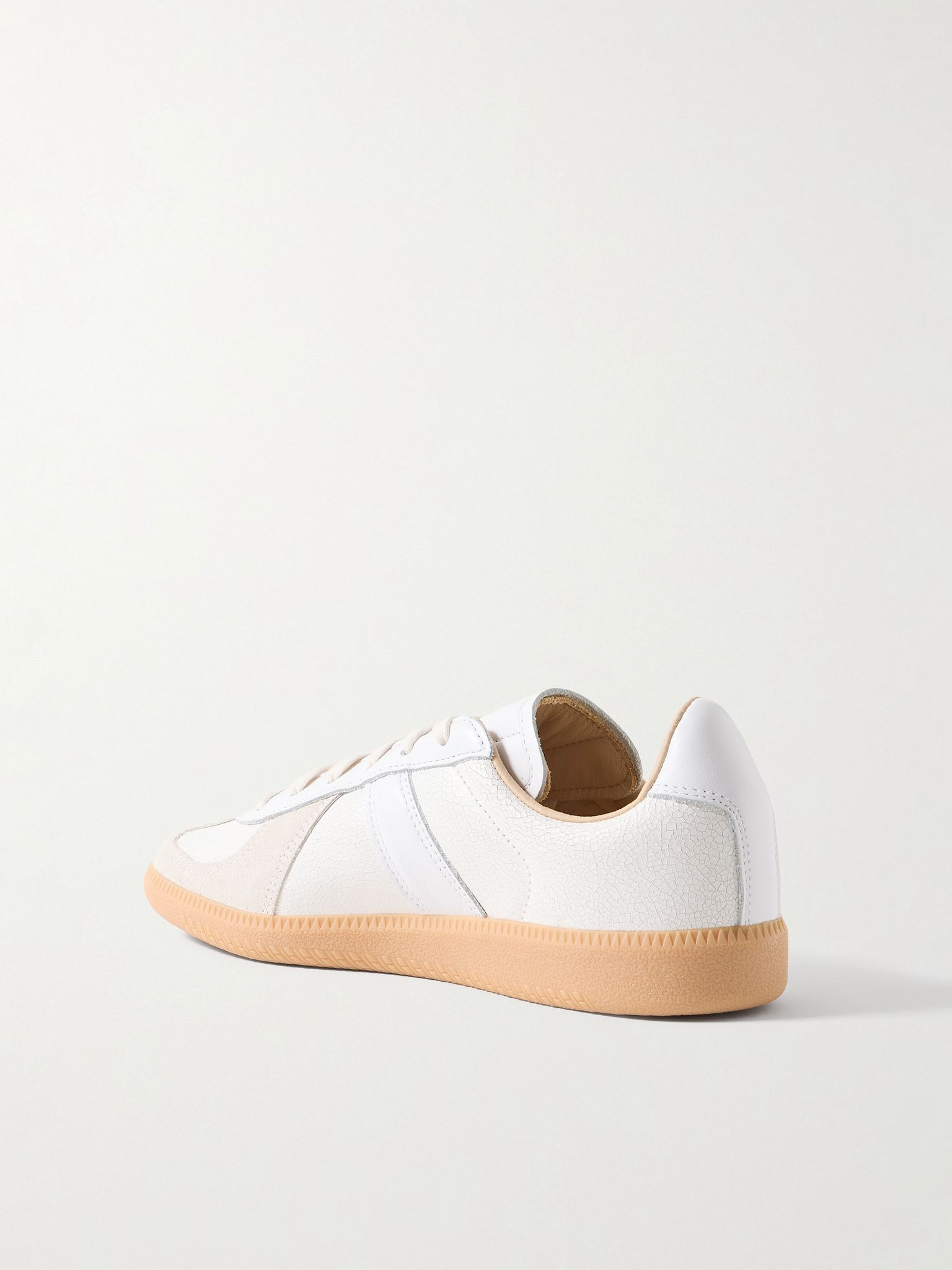 BW Army Lux suede-trimmed paneled cracked-leather sneakers White - 3