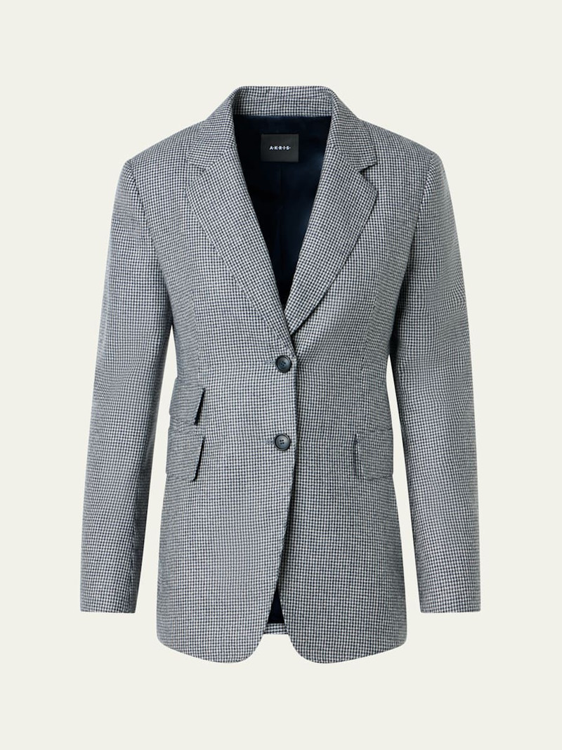 AKRIS Arie Cashmere Pepita Houndstooth Single-Breasted Jacket outlook