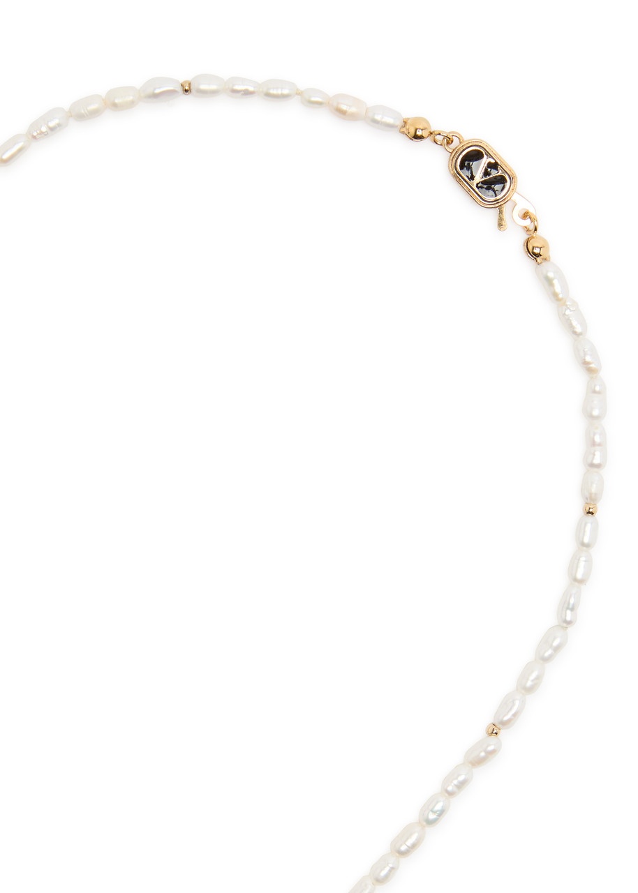 Valentino Ovalette Beaded Pearl Necklace - 4