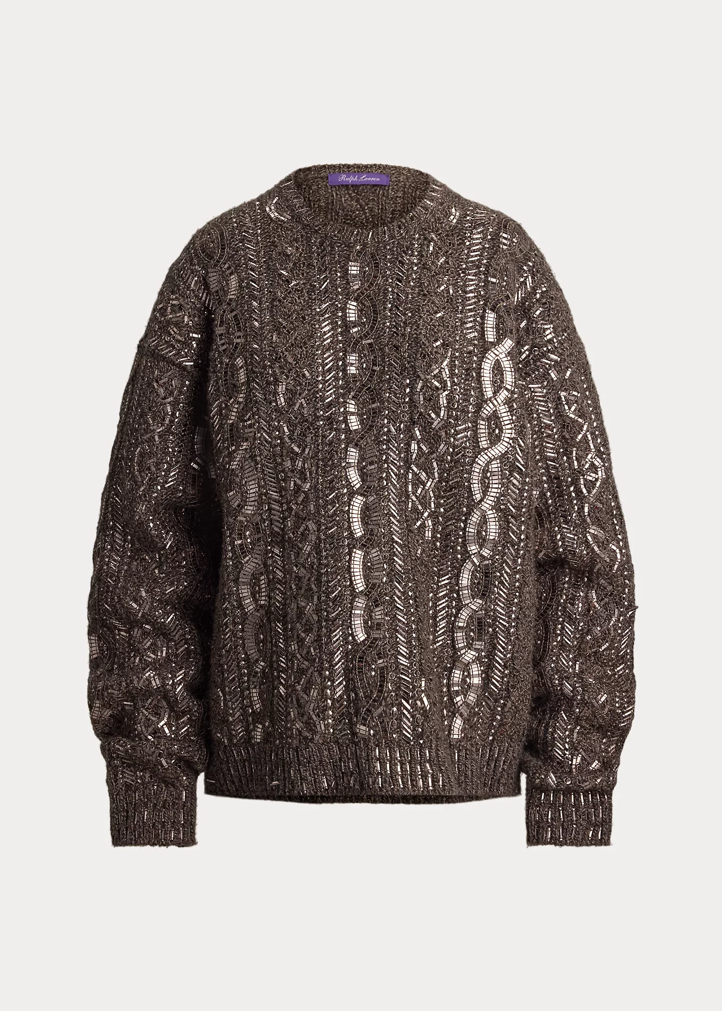 Embellished Cable Wool-Cashmere Sweater - 1