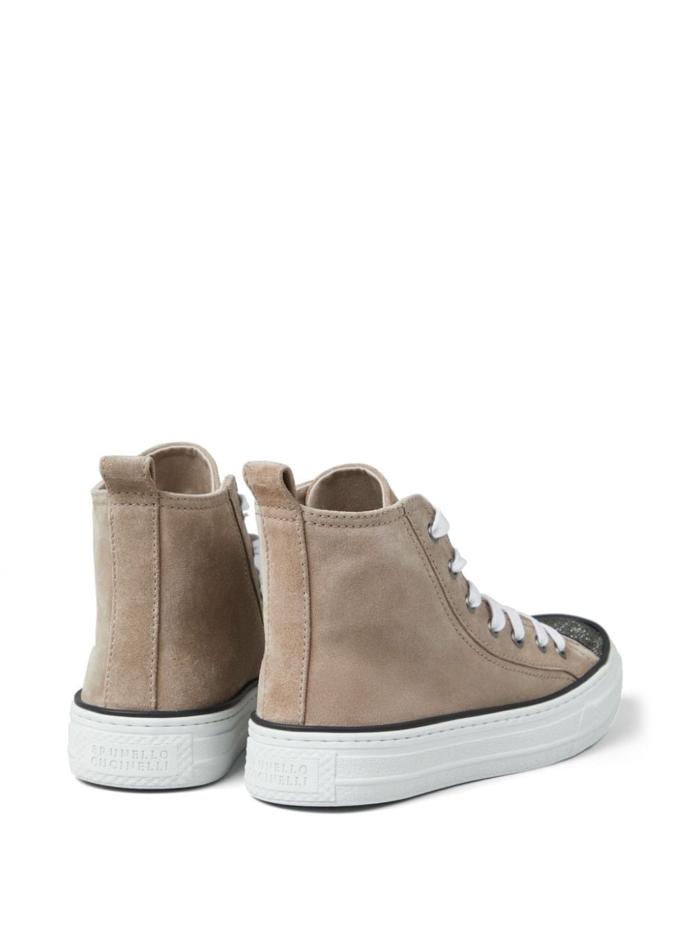panelled lace-up sneakers - 3