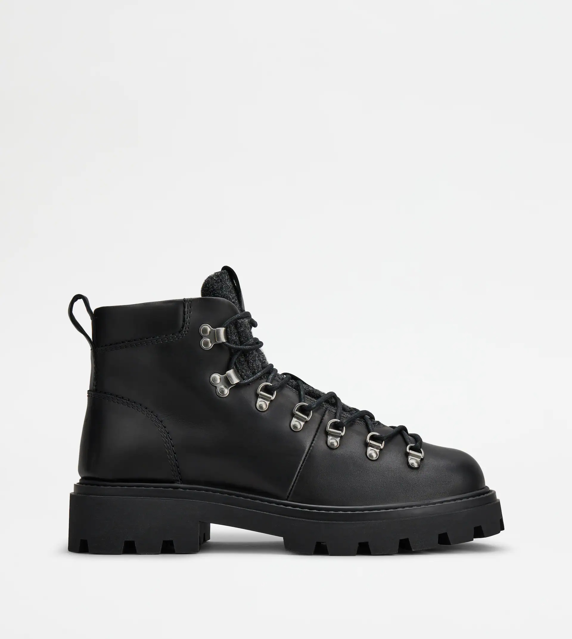 BOOTS IN LEATHER AND FELT - GREY, BLACK - 1