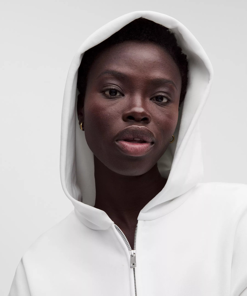 French Terry Cropped Full-Zip Hoodie 4