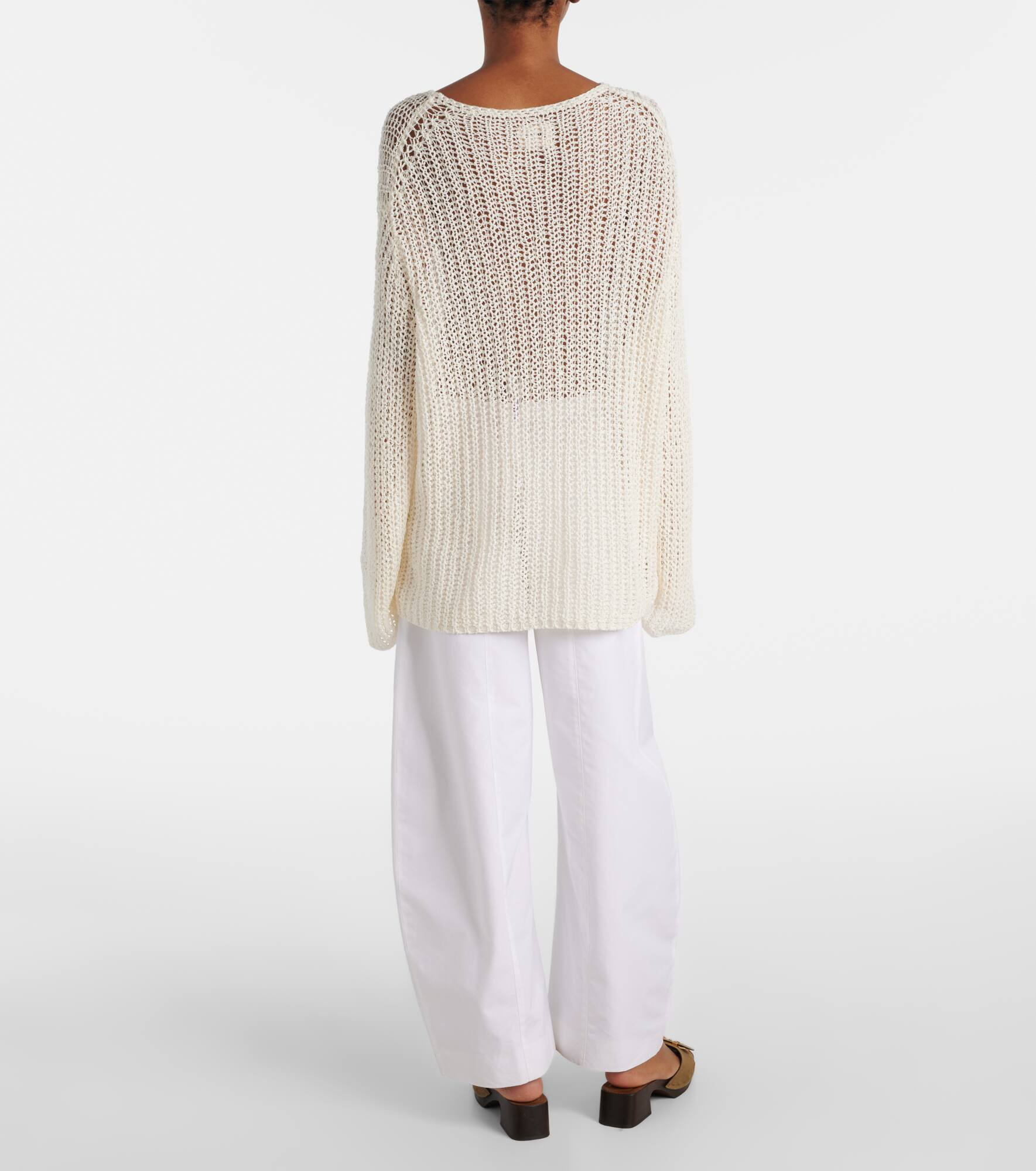 Elowen open-knit cotton-blend sweater - 3