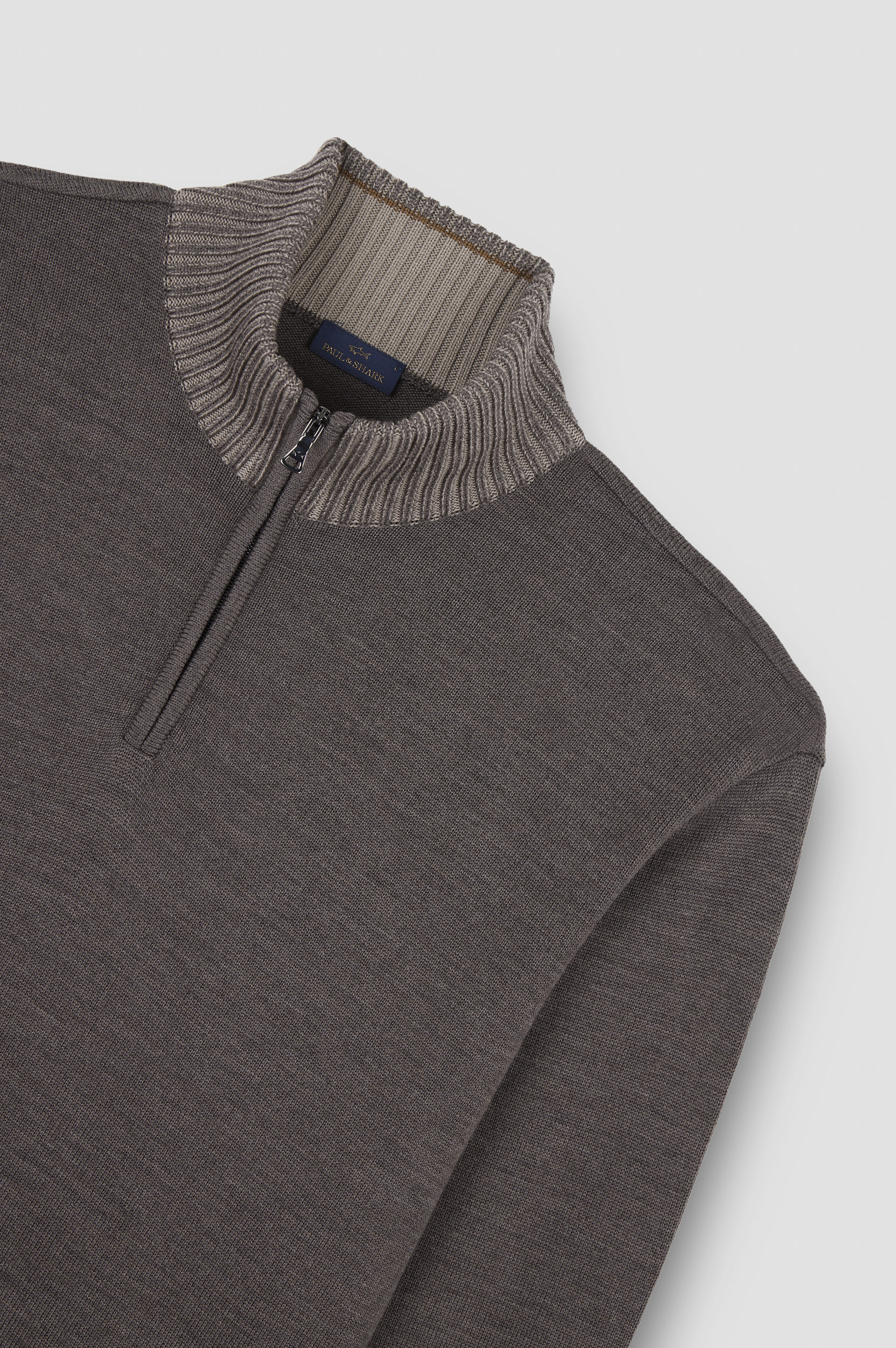 SOFT COOL TOUCH WOOL HALF ZIP SWEATER - 5