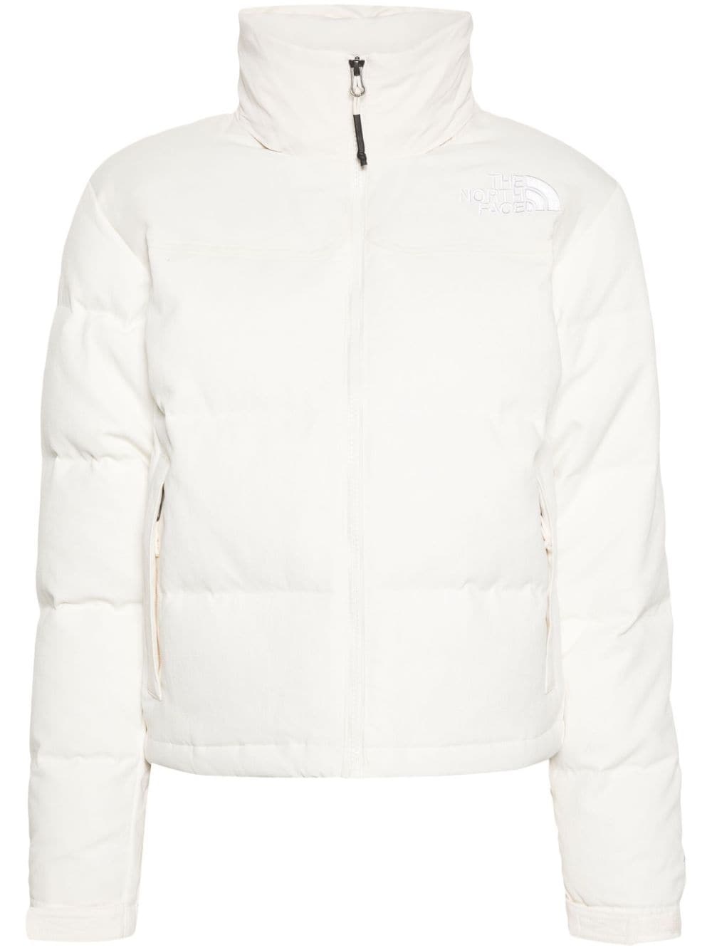 logo-embroidered puffer jacket - 1
