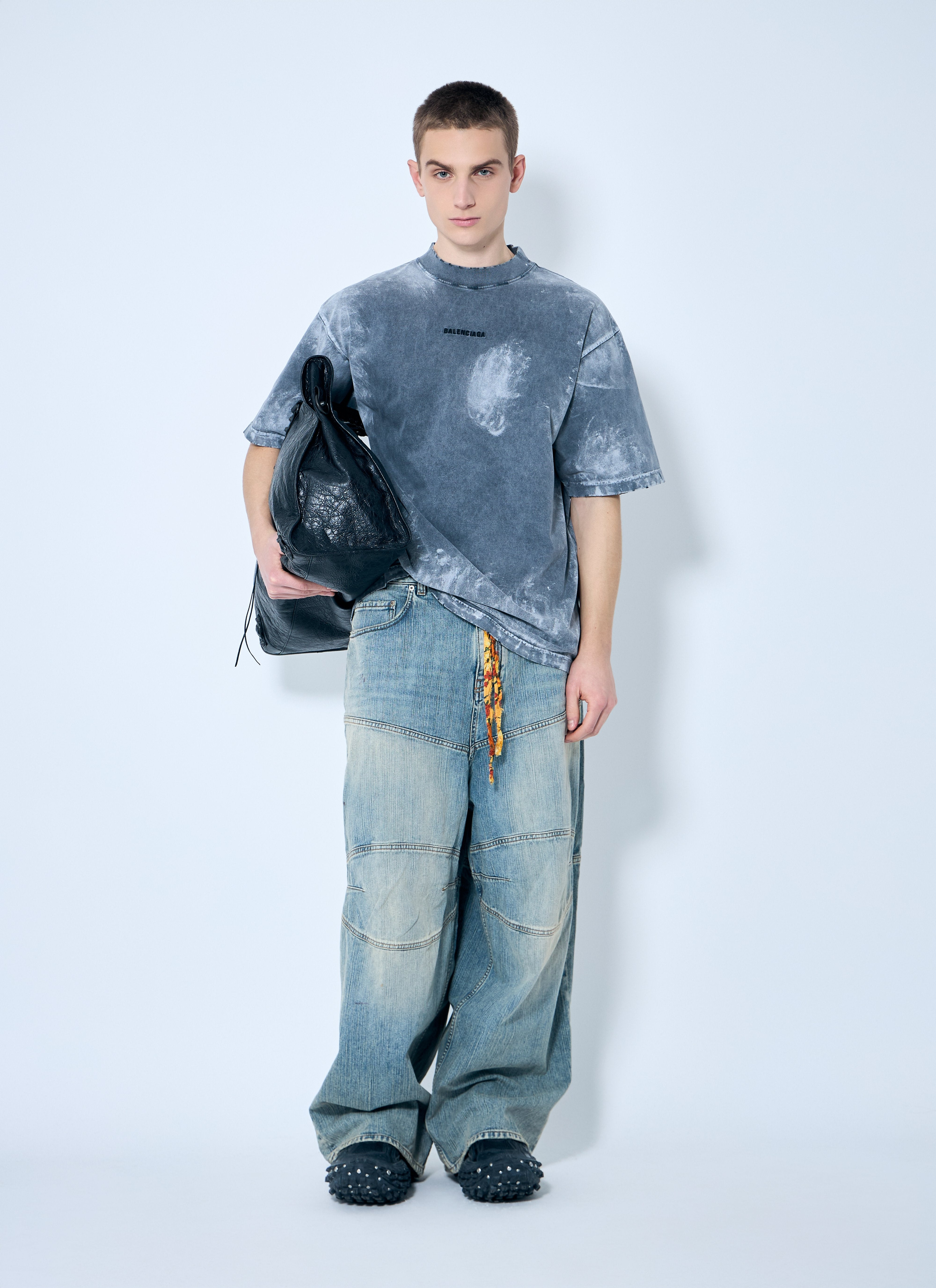 Balenciaga Men Baggy Panel Construction Jeans - 2