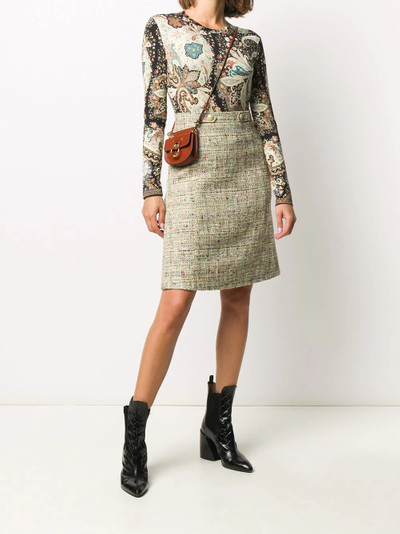 Etro metallic-effect tweed skirt outlook