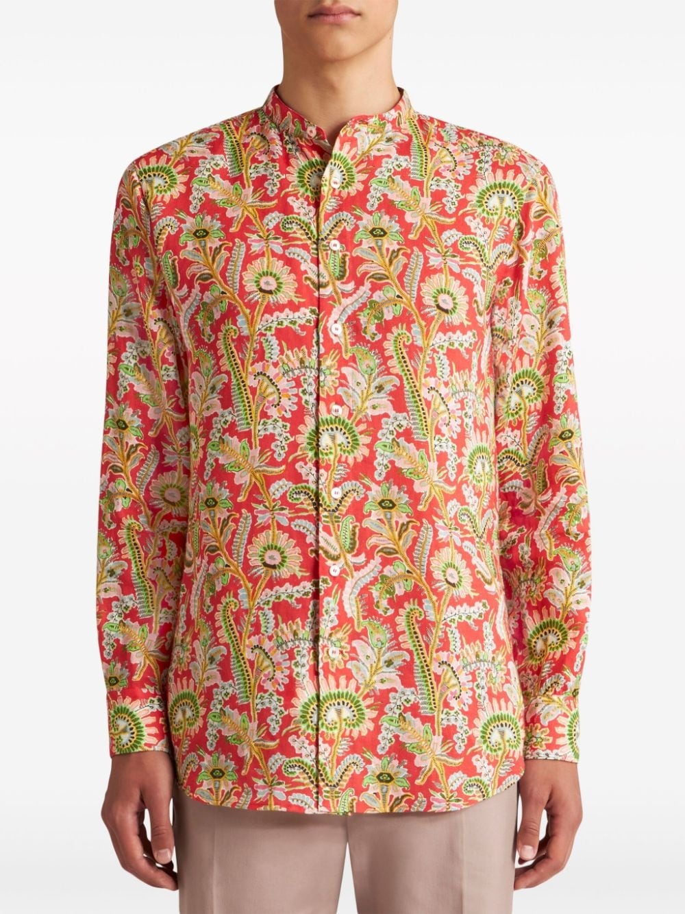 floral-print button-up shirt - 2