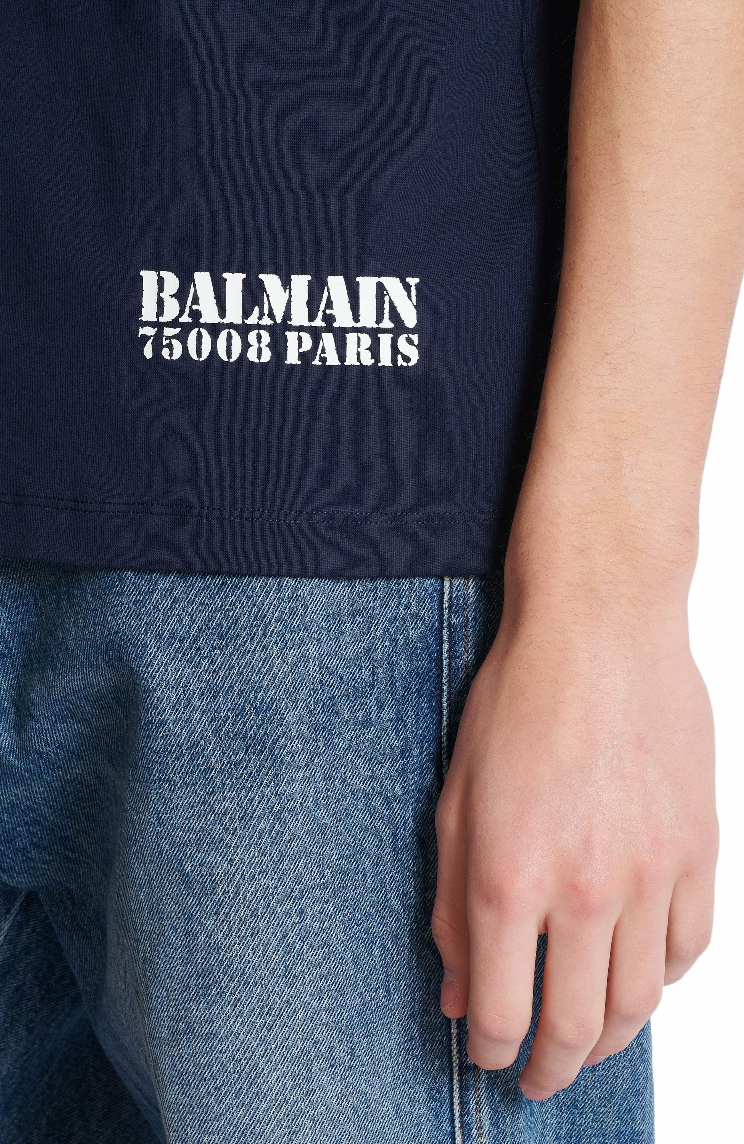 Small Balmain Stamp printed T-shirt in Navy at Nordstrom - 7