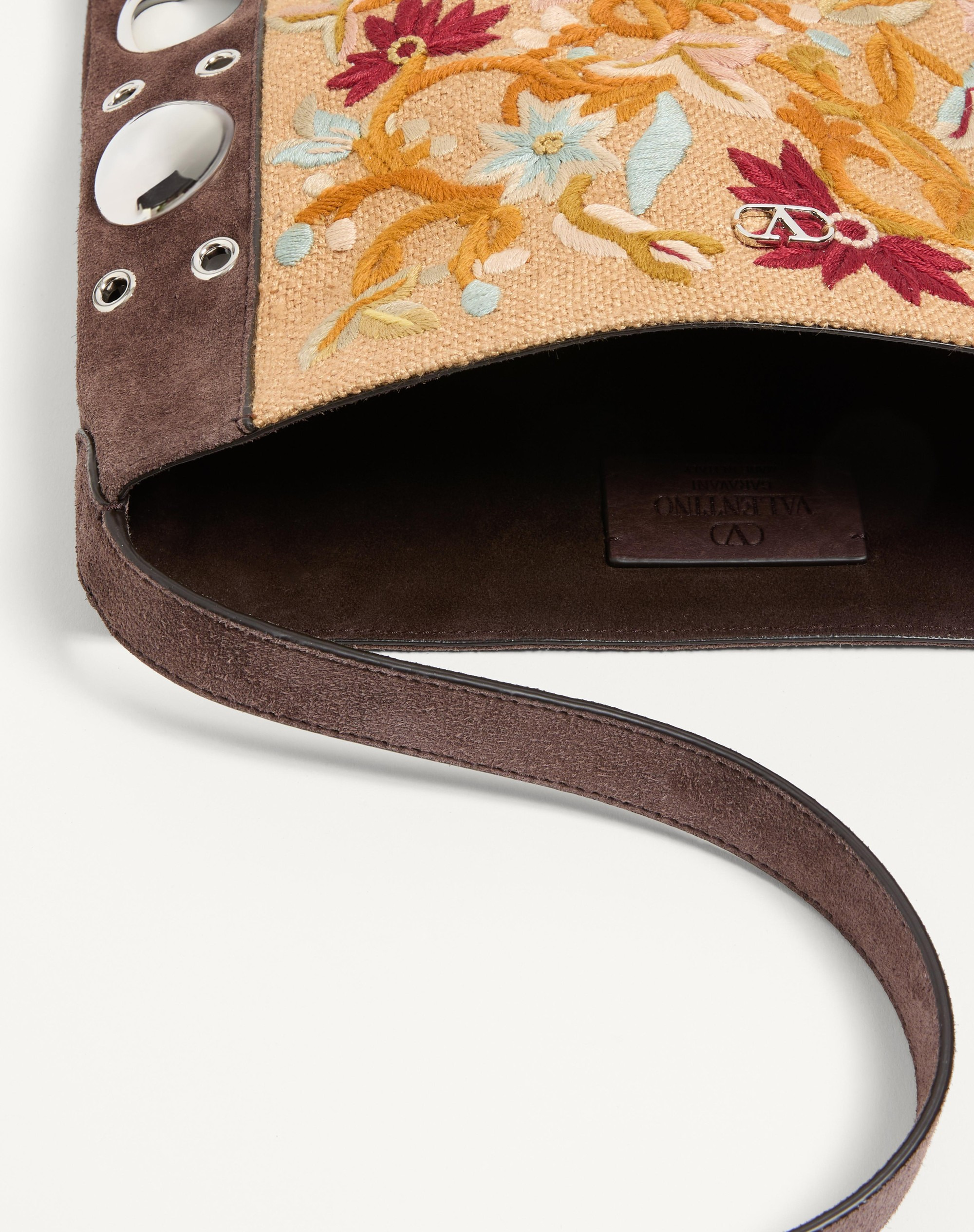 VALENTINO GARAVANI NELLCÔTE EMBROIDERED SHOULDER BAG WITH FRINGES - 6