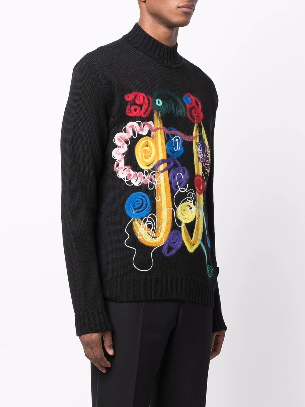 x Noel Fielding abstract print knitted jumper - 3