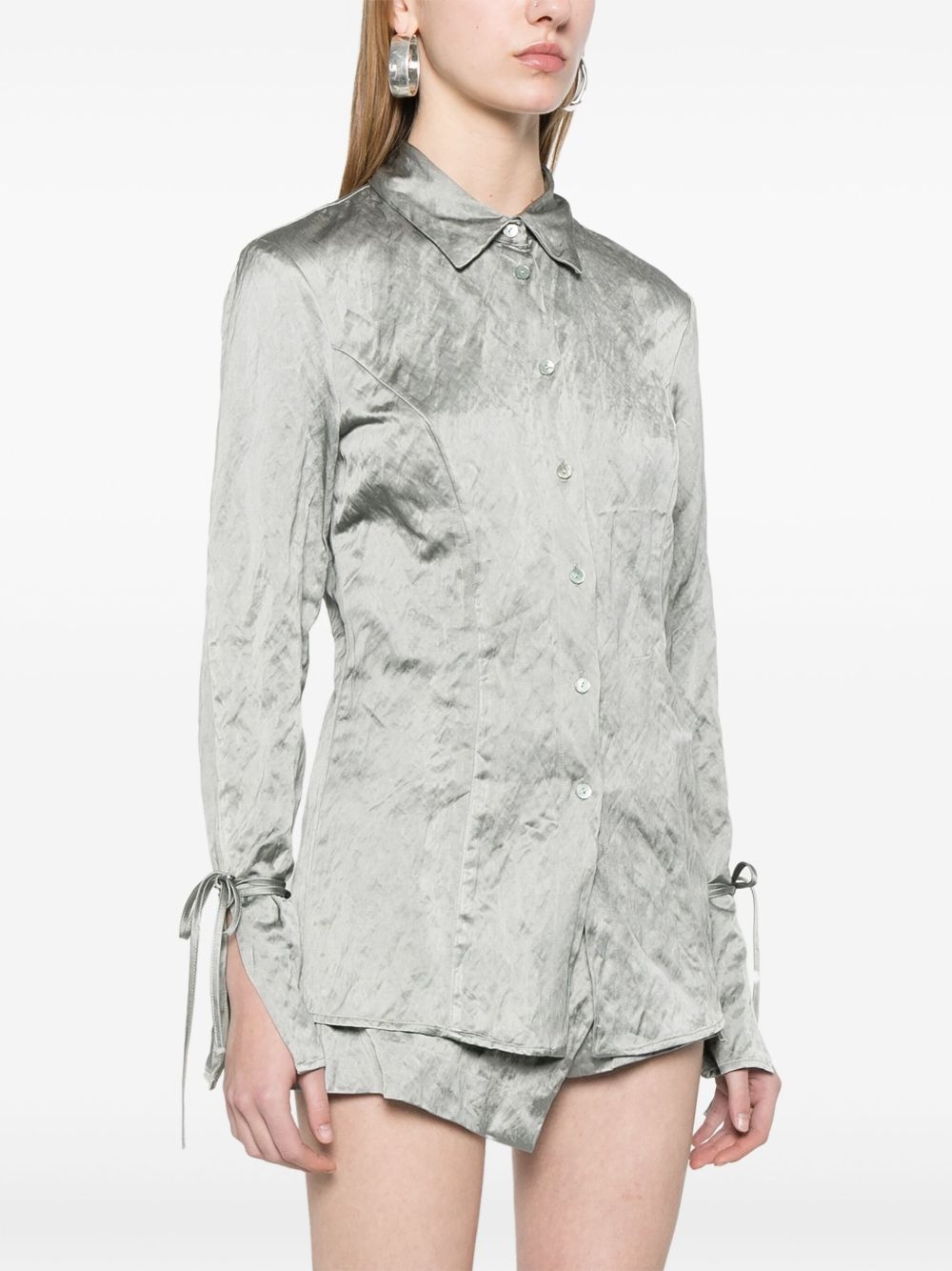 crinkled-satin shirt - 3