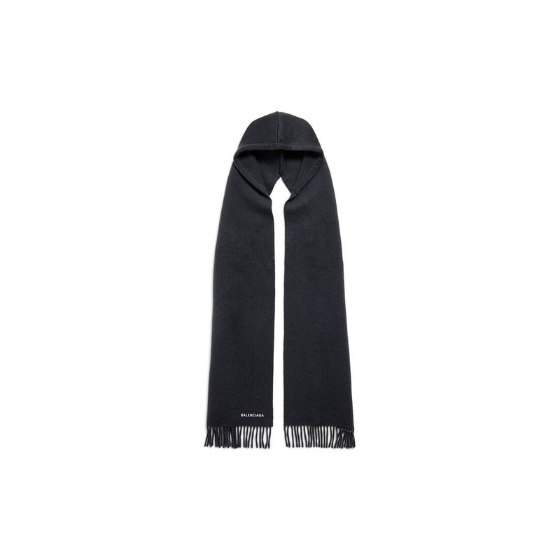 Men's Hooded Scarf in Faded Black 1