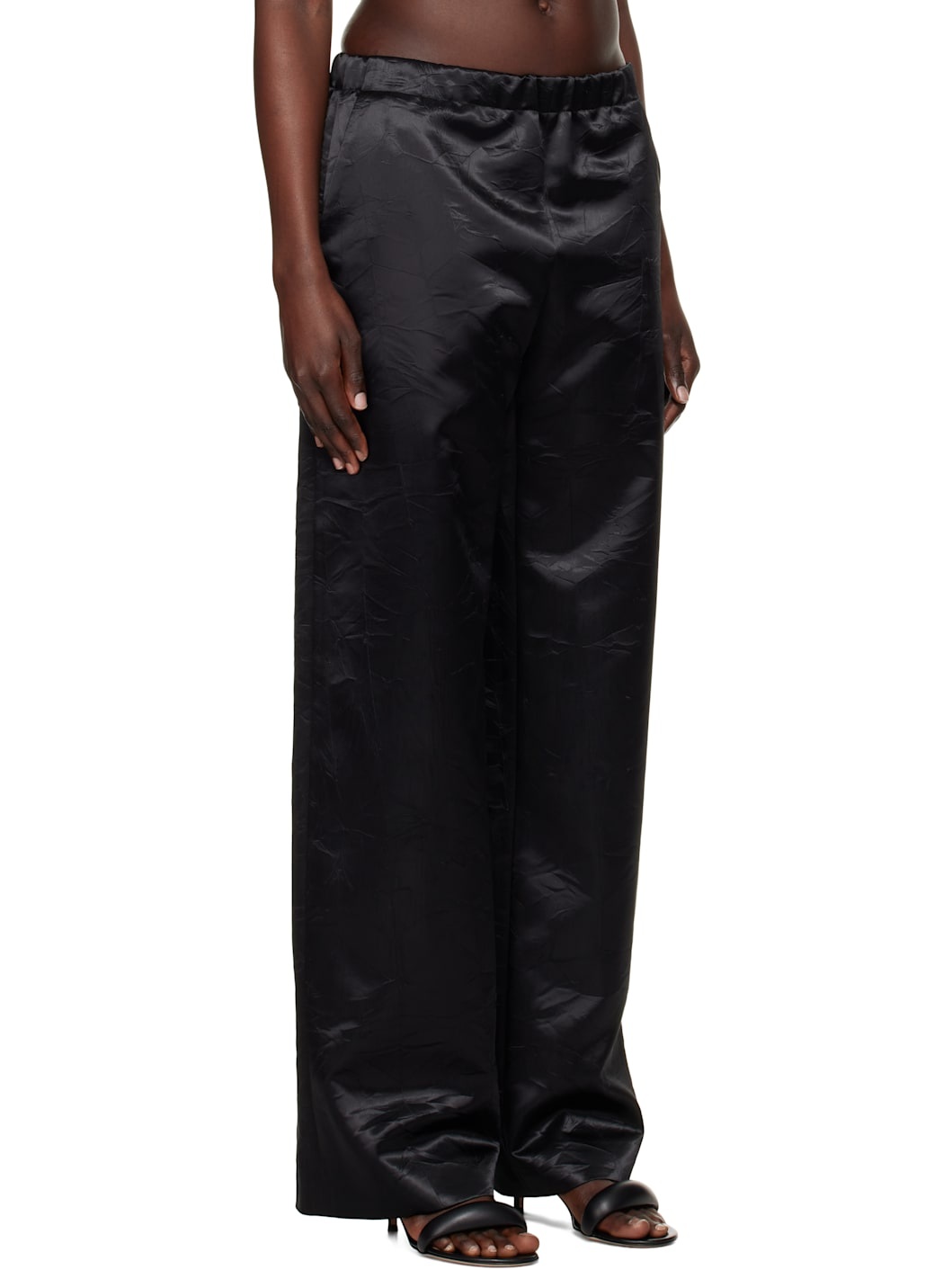 Black Fluid Trousers - 2