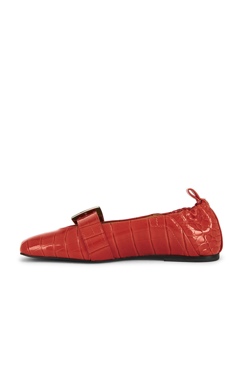 Butterfly Strap Shiny Croco Ballerina Flat - 5